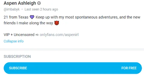 Aspen Ashleigh Free Account.