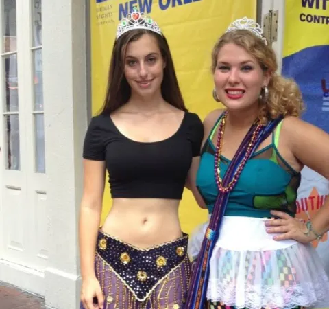 Erin Powell with her friend at New Orleans Decadence Festival.