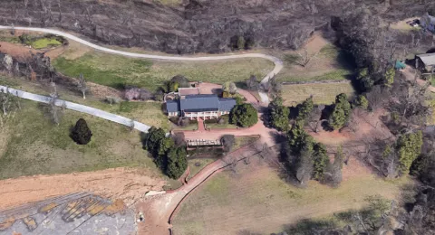 Garth Brooks' Nashville house aerial view.