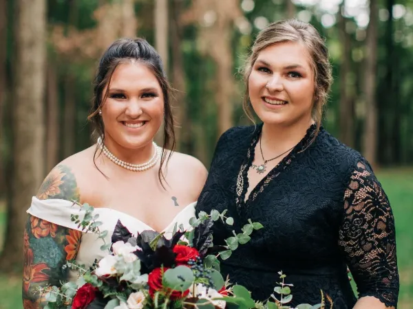 Taylor Mayne during Allie Colleen's wedding.