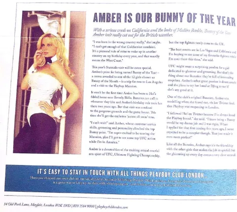 Amber Sienna Bunny of the Year Magazine Snap.