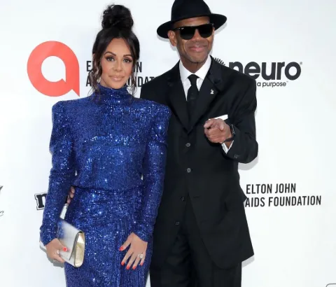 Jimmy Jam and Lisa Jam Harris at the Elton John Oscars Party in 2020. 
