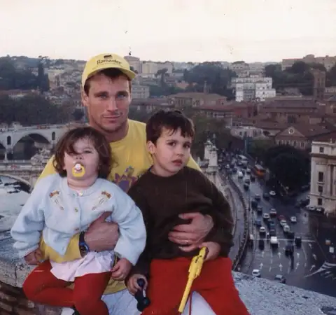 Justin Qualley with His Dad, Paul Qualley and Sister, Rainey Qualley.