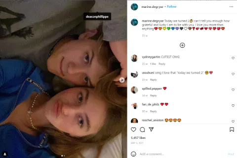 Marine Degryse's Instagram snapshot. 