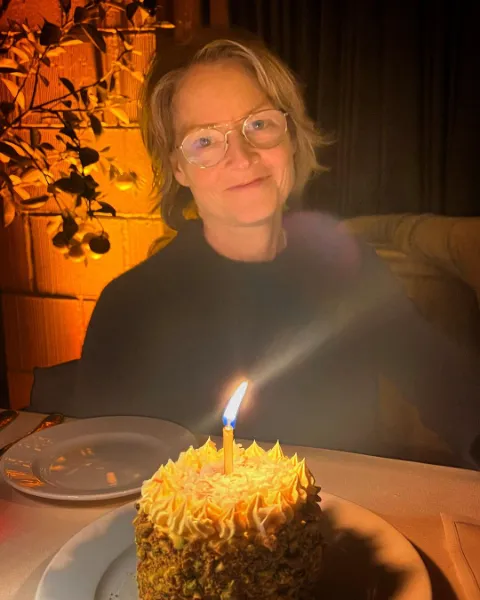 A photo of Jodie Foster on her birthday. 