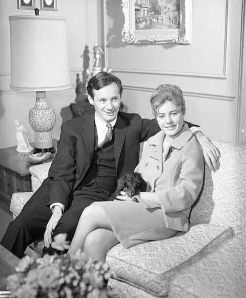 Harry Falk and Patty Duke during their wedding in 1965.