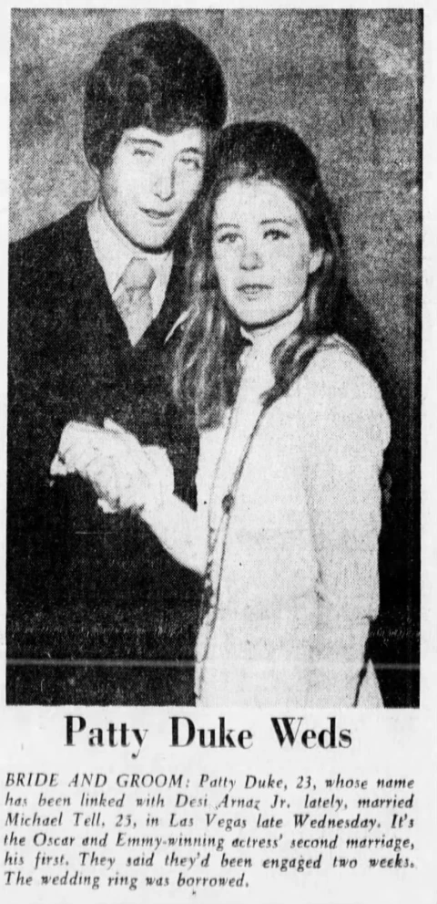 Michael Tell and Patty Duke's Marriage News.