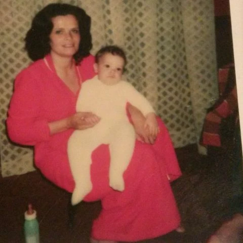 An Old Photo of Naomi Kay Fleming with Her Son. 